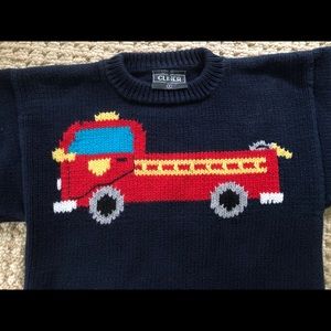 Claver Boys Fire Truck Sweater Size 7